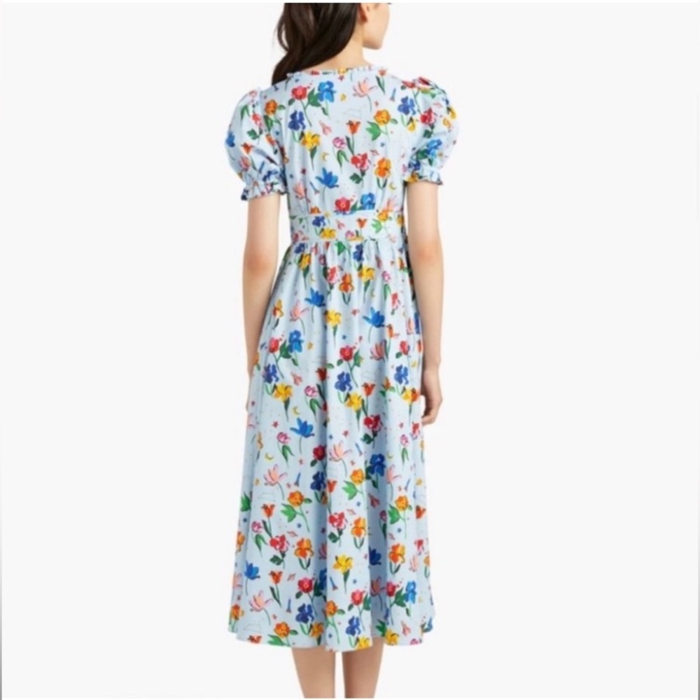 Hill House Floral Midi Dress - Blue and Red - Picture 3 of 13